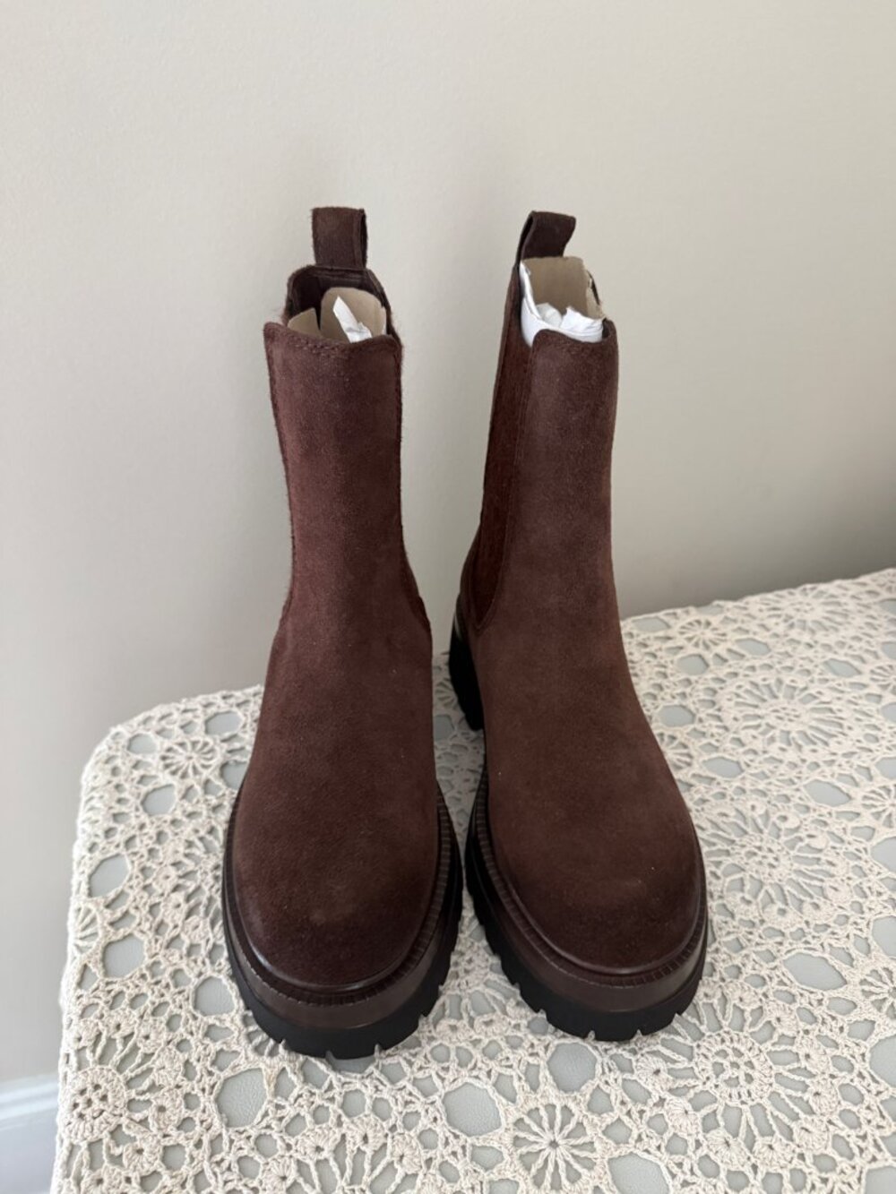 Steve Madden Blitzen Brown Suede Ankle Boots 6 - Picture 3 of 7